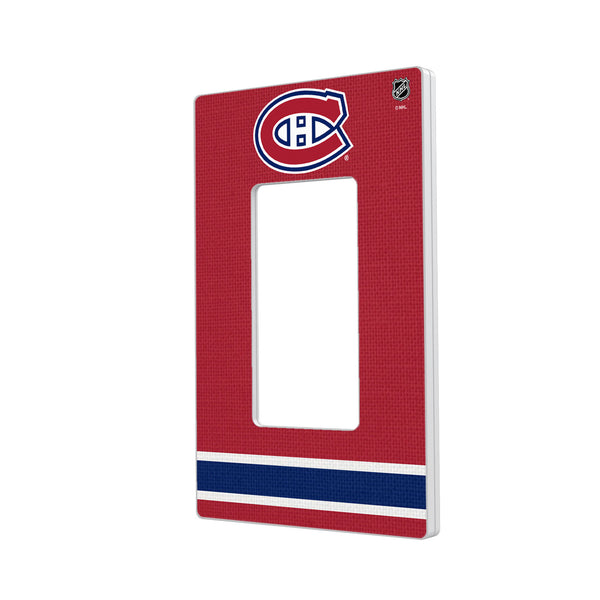 Montreal Canadiens Stripe Hidden-Screw Light Switch Plate - Single Rocker