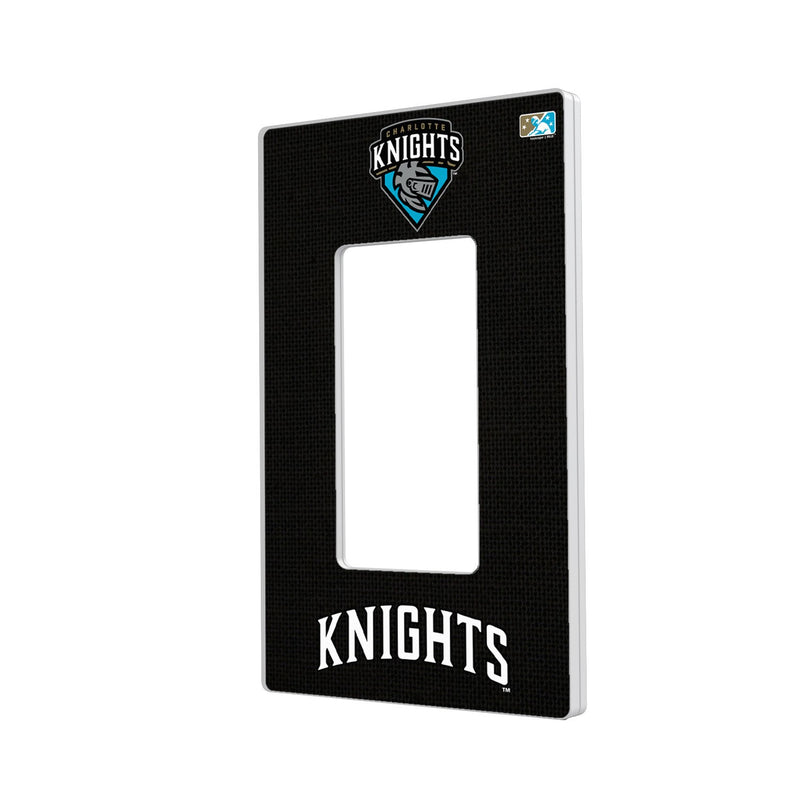 Charlotte Knights Solid Hidden-Screw Light Switch Plate - Single Rocker