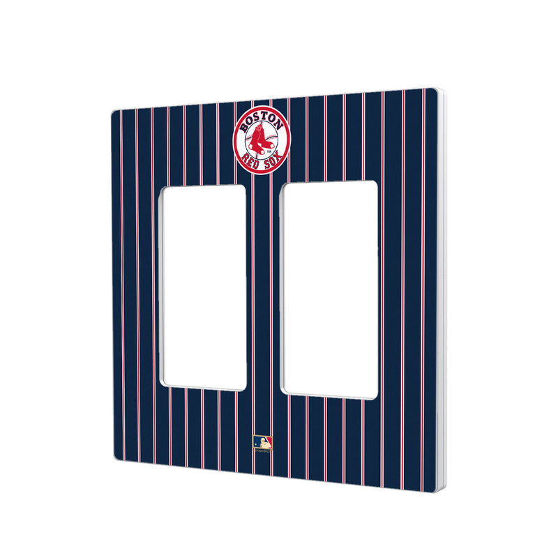 Boston Red Sox 1976-2008 - Cooperstown Collection Pinstripe Hidden-Screw Light Switch Plate - Double Rocker