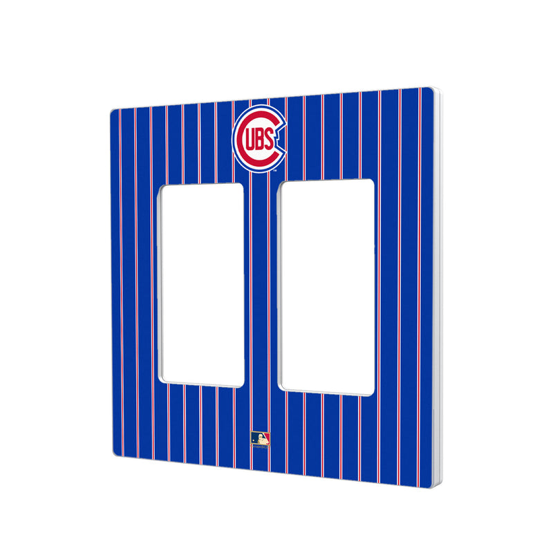 Chicago Cubs 1948-1956 - Cooperstown Collection Pinstripe Hidden-Screw Light Switch Plate - Double Rocker