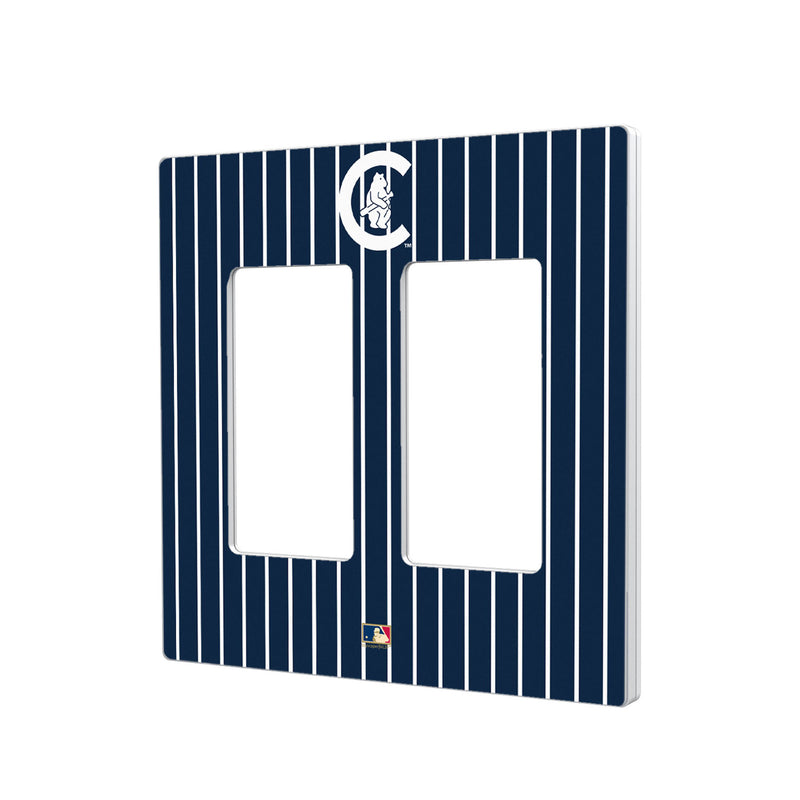 Chicago Cubs Home 1911-1912 - Cooperstown Collection Pinstripe Hidden-Screw Light Switch Plate - Double Rocker