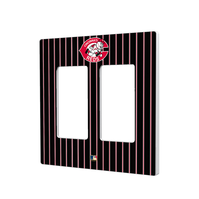 Cincinnati Reds 1978-1992 - Cooperstown Collection Pinstripe Hidden-Screw Light Switch Plate - Double Rocker