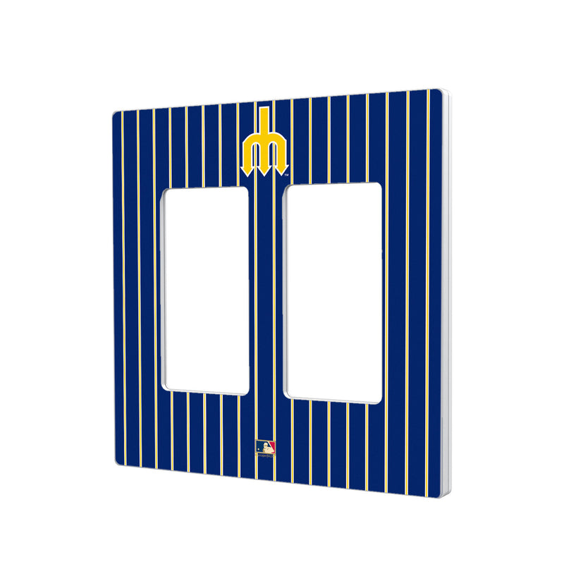 Seattle Mariners 1977-1980 - Cooperstown Collection Pinstripe Hidden-Screw Light Switch Plate - Double Rocker