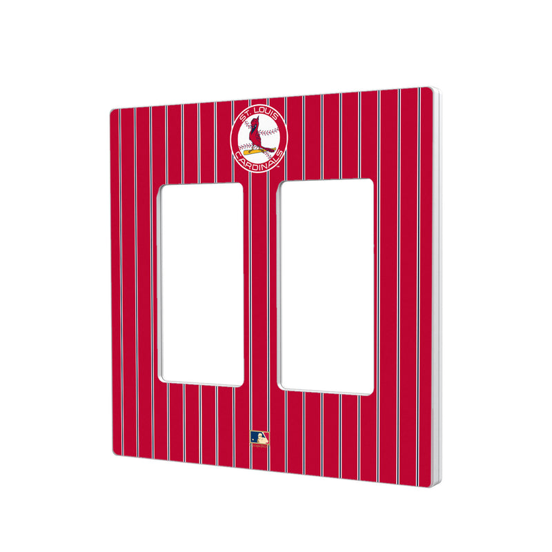St Louis Cardinals 1966-1997 - Cooperstown Collection Pinstripe Hidden-Screw Light Switch Plate - Double Rocker