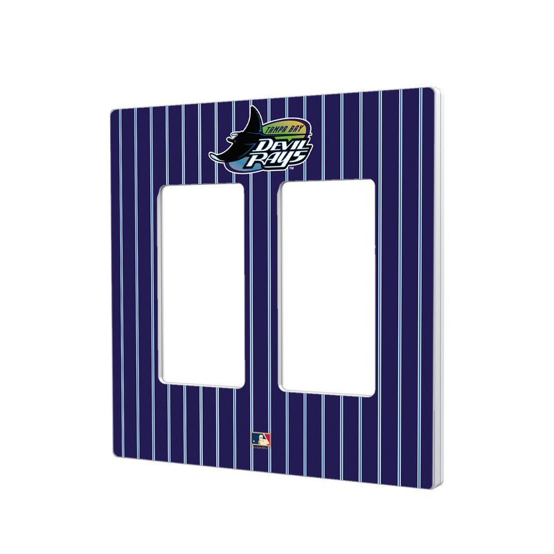 Tampa Bay 1998-2000 - Cooperstown Collection Pinstripe Hidden-Screw Light Switch Plate - Double Rocker