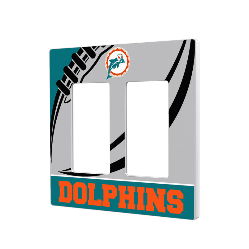 Miami Dolphins 1966-1973 Historic Collection Passtime Hidden-Screw Light Switch Plate - Double Rocker