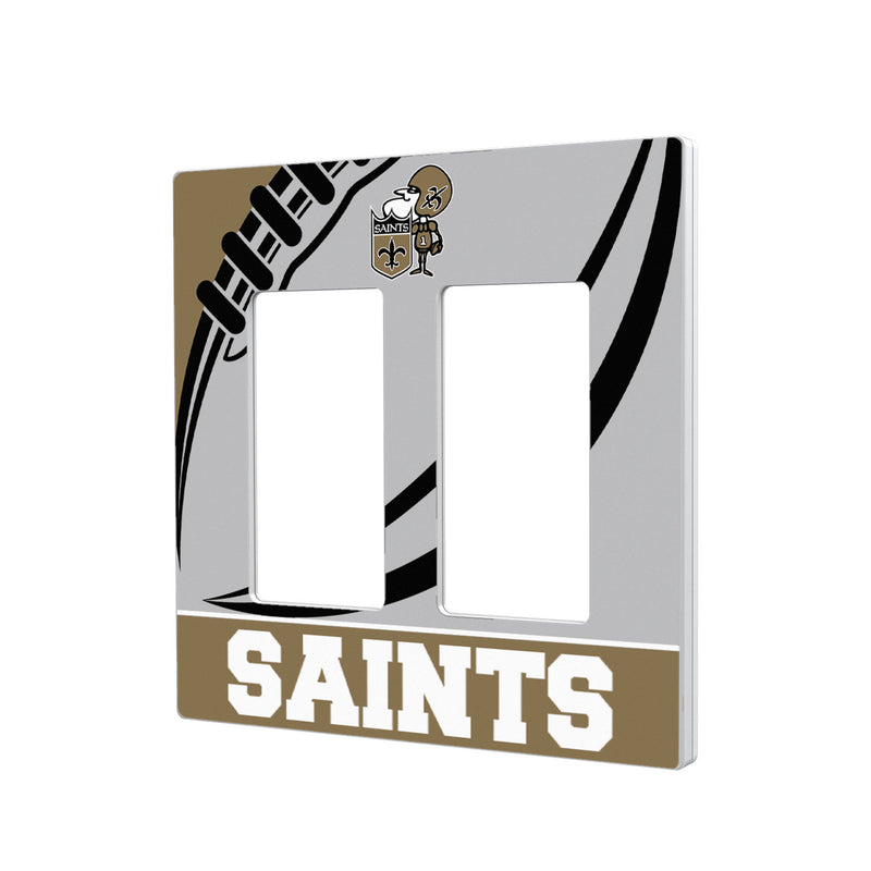 New Orleans Saints Passtime Hidden-Screw Light Switch Plate - Double Rocker