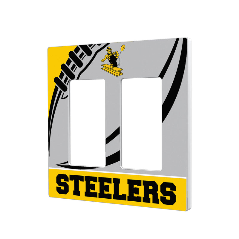 Pittsburgh Steelers 1961 Historic Collection Passtime Hidden-Screw Light Switch Plate - Double Rocker