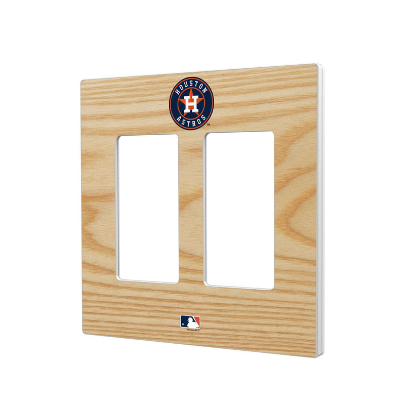 Houston Astros Wood Bat Hidden-Screw Light Switch Plate