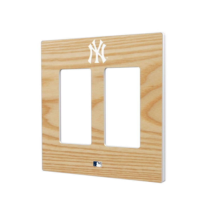 New York Yankees Wood Bat Hidden-Screw Light Switch Plate