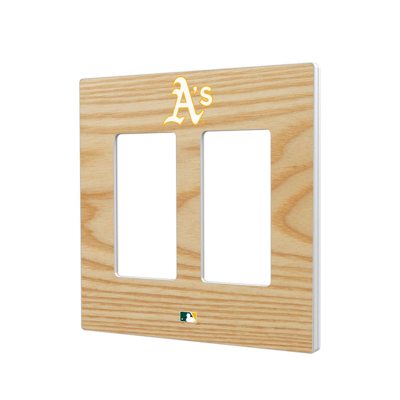 Oakland Athletics Wood Bat Hidden-Screw Light Switch Plate