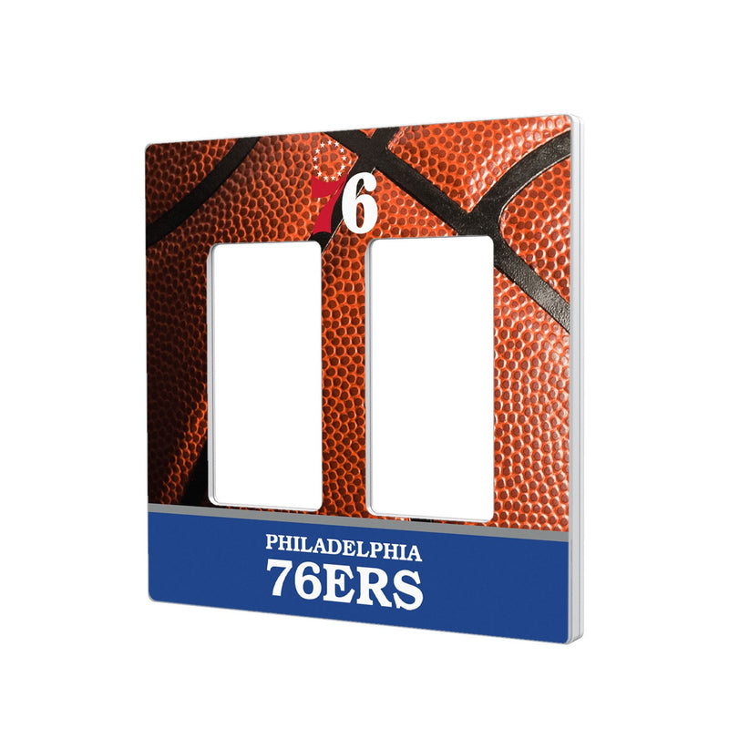 Philadelphia 76ers Basketball Hidden-Screw Light Switch Plate - Double Rocker
