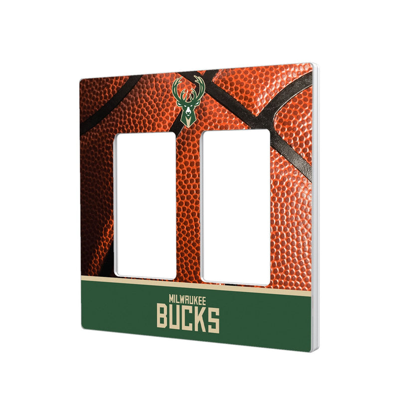 Milwaukee Bucks Basketball Hidden-Screw Light Switch Plate - Double Rocker