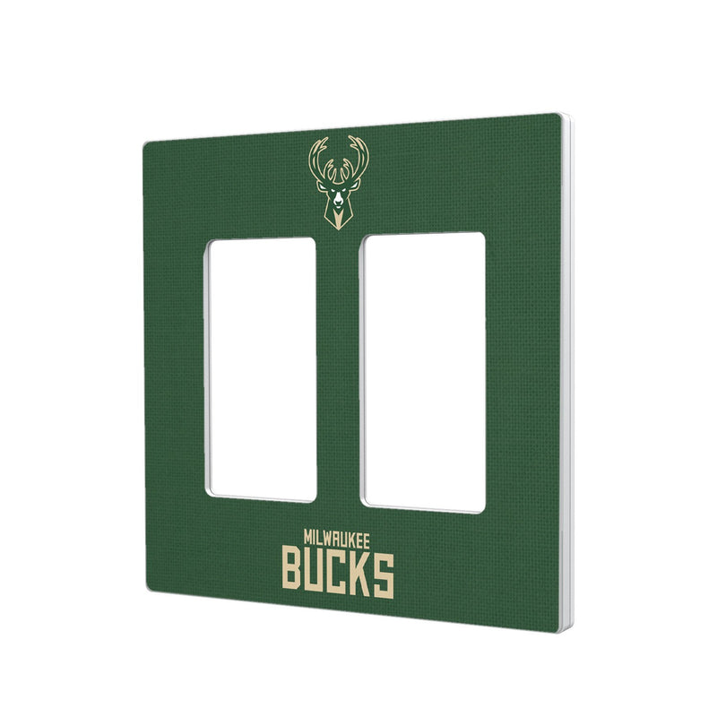 Milwaukee Bucks Solid Hidden-Screw Light Switch Plate - Double Rocker