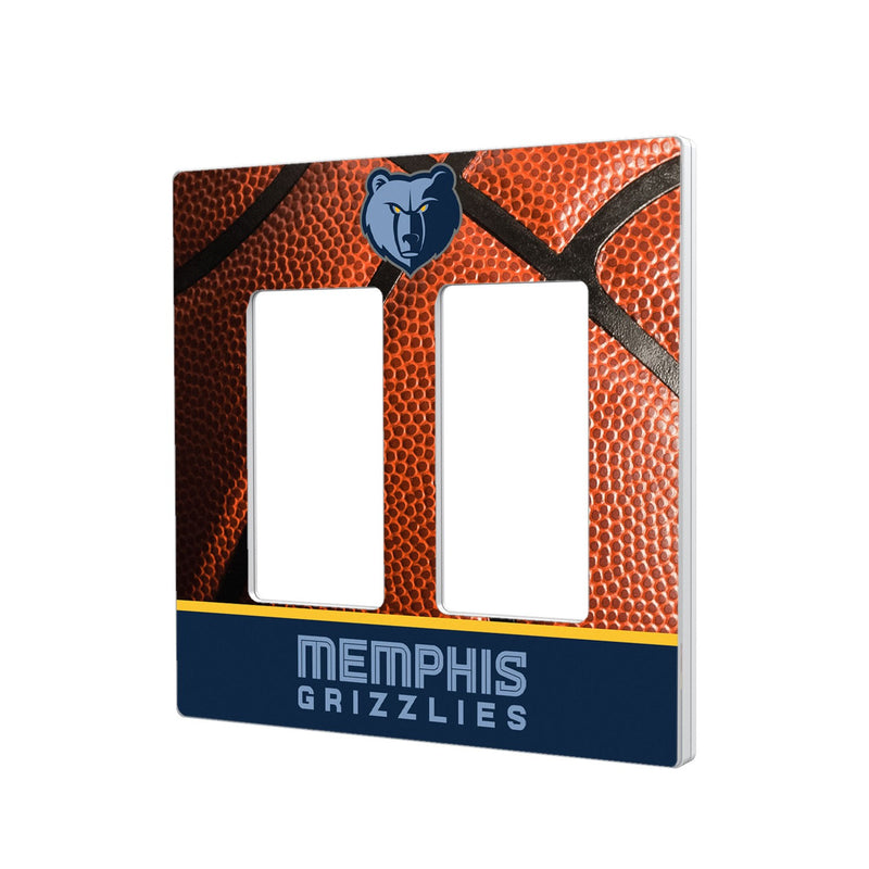 Memphis Grizzlies Basketball Hidden-Screw Light Switch Plate - Double Rocker