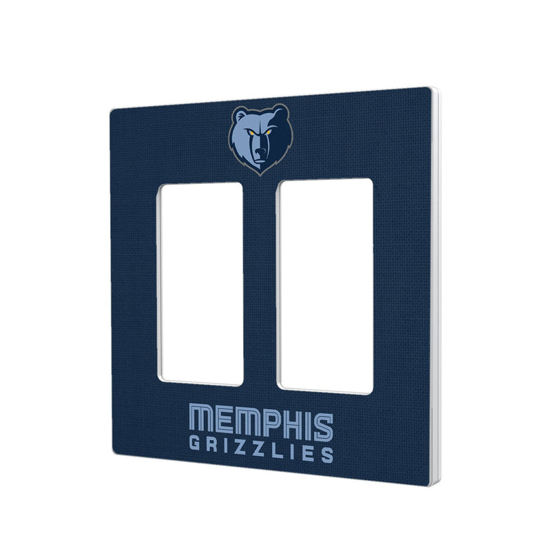 Memphis Grizzlies Solid Hidden-Screw Light Switch Plate - Double Rocker