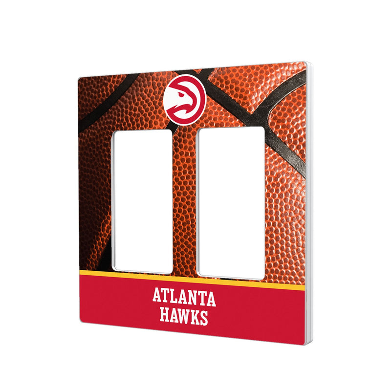 Atlanta Hawks Basketball Hidden-Screw Light Switch Plate - Double Rocker
