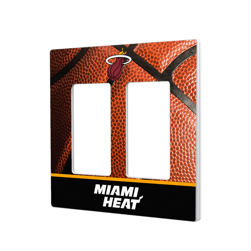 Miami Heat Basketball Hidden-Screw Light Switch Plate - Double Rocker