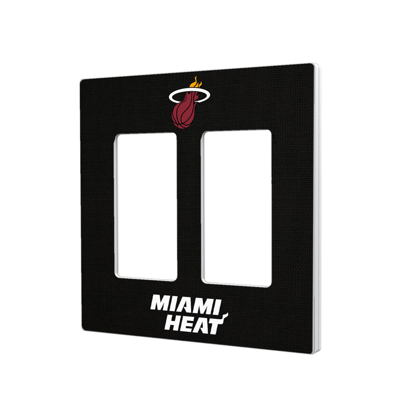 Miami Heat Solid Hidden-Screw Light Switch Plate - Double Rocker