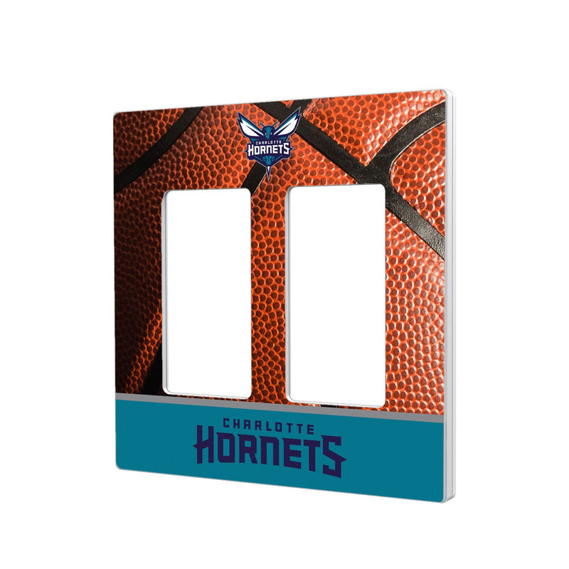 Charlotte Hornets Basketball Hidden-Screw Light Switch Plate - Double Rocker
