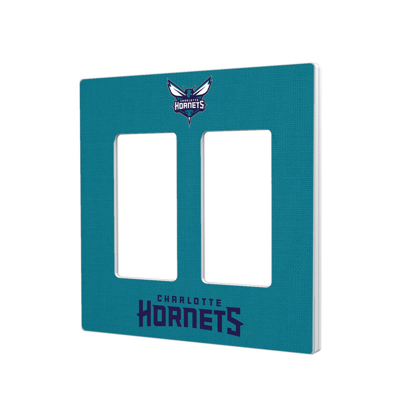 Charlotte Hornets Solid Hidden-Screw Light Switch Plate - Double Rocker