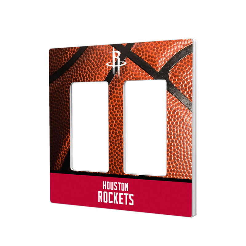 Houston Rockets Basketball Hidden-Screw Light Switch Plate - Double Rocker