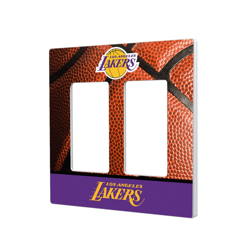 Los Angeles Lakers Basketball Hidden-Screw Light Switch Plate - Double Rocker