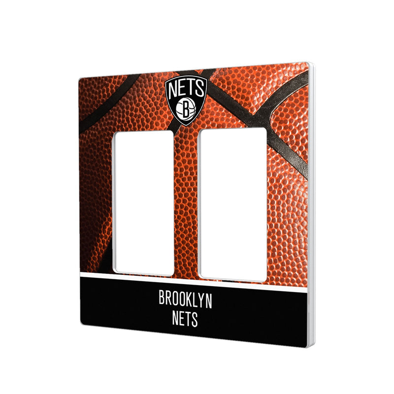Brooklyn Nets Basketball Hidden-Screw Light Switch Plate - Double Rocker