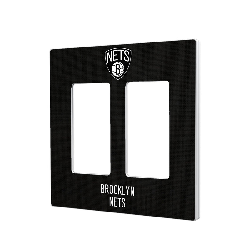 Brooklyn Nets Solid Hidden-Screw Light Switch Plate - Double Rocker