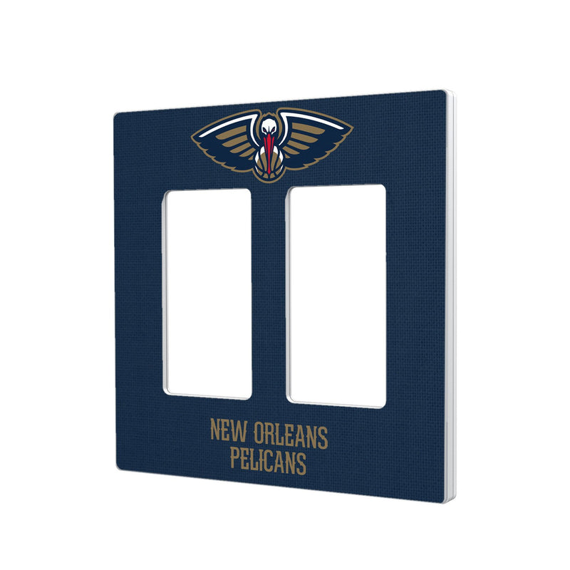 New Orleans Pelicans Solid Hidden-Screw Light Switch Plate - Double Rocker
