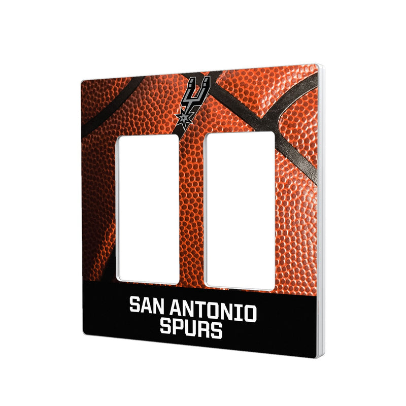 San Antonio Spurs Basketball Hidden-Screw Light Switch Plate - Double Rocker