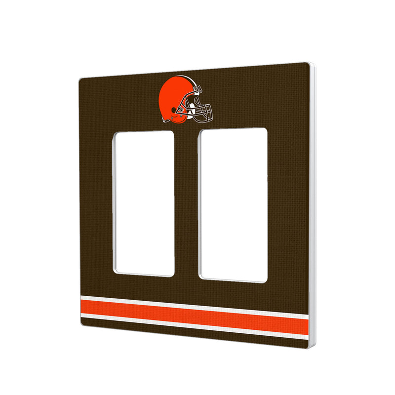 Cleveland Browns Stripe Hidden-Screw Light Switch Plate - Double Rocker