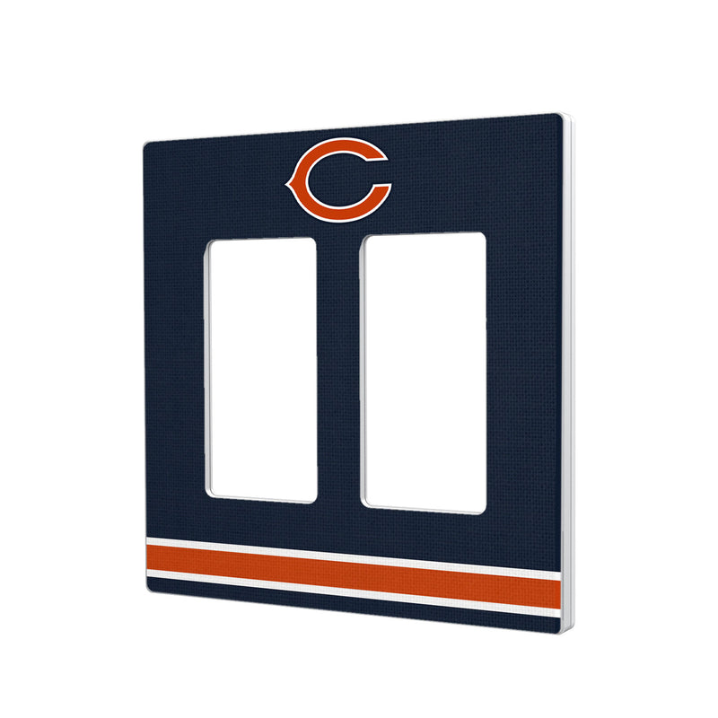 Chicago Bears Stripe Hidden-Screw Light Switch Plate - Double Rocker