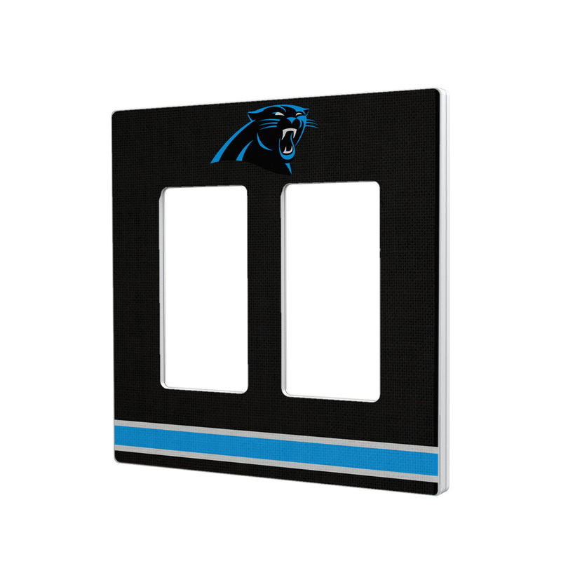 Carolina Panthers Stripe Hidden-Screw Light Switch Plate - Double Rocker