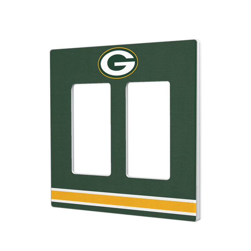 Green Bay Packers Stripe Hidden-Screw Light Switch Plate - Double Rocker