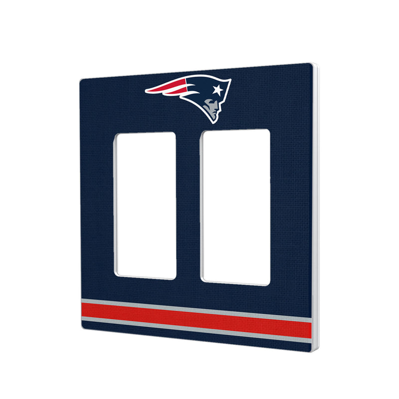 New England Patriots Stripe Hidden-Screw Light Switch Plate - Double Rocker