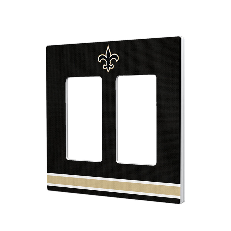 New Orleans Saints Stripe Hidden-Screw Light Switch Plate - Double Rocker