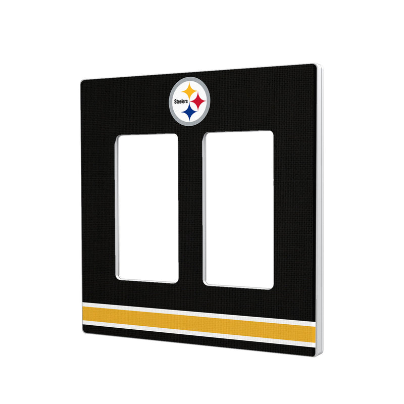 Pittsburgh Steelers Stripe Hidden-Screw Light Switch Plate - Double Rocker