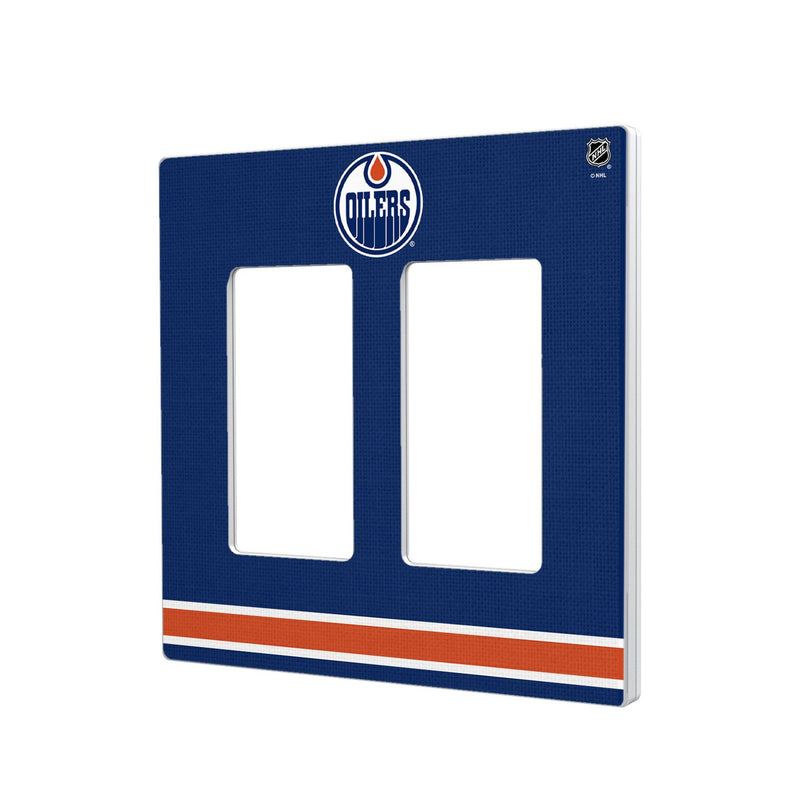 Edmonton Oilers Stripe Hidden-Screw Light Switch Plate - Double Rocker