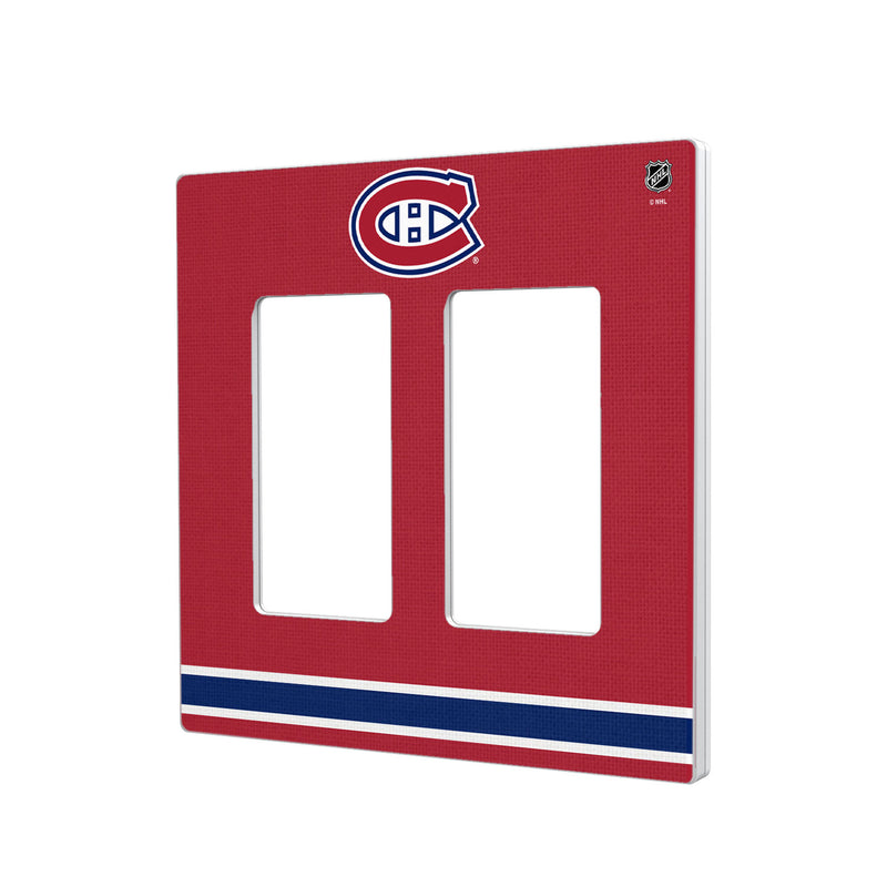 Montreal Canadiens Stripe Hidden-Screw Light Switch Plate - Double Rocker
