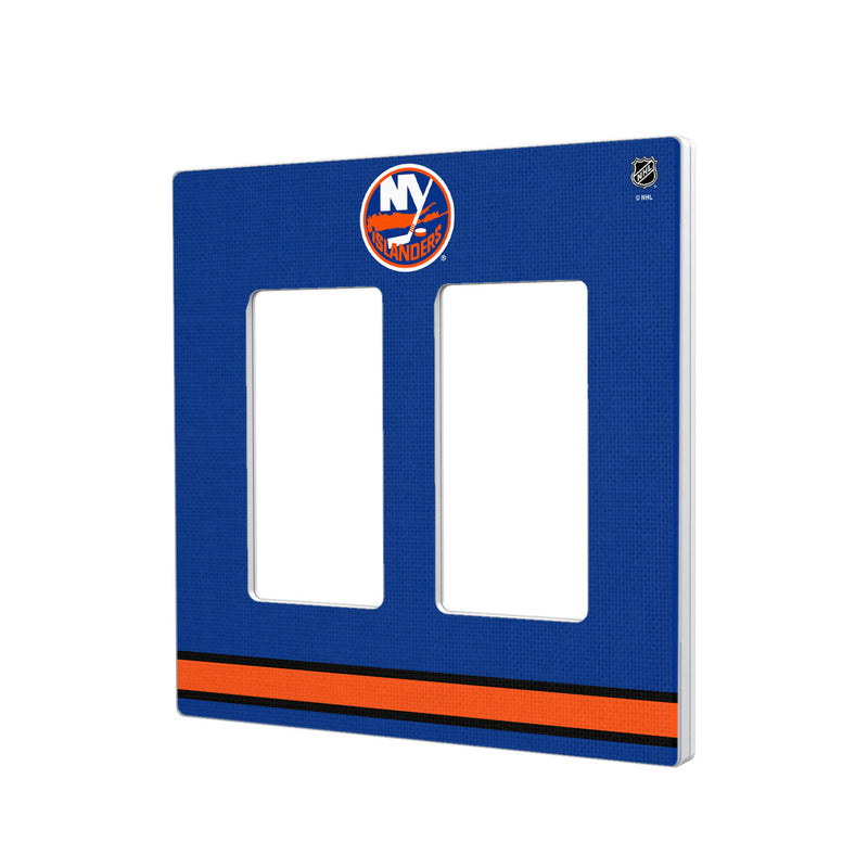 New York Islanders Stripe Hidden-Screw Light Switch Plate - Double Rocker