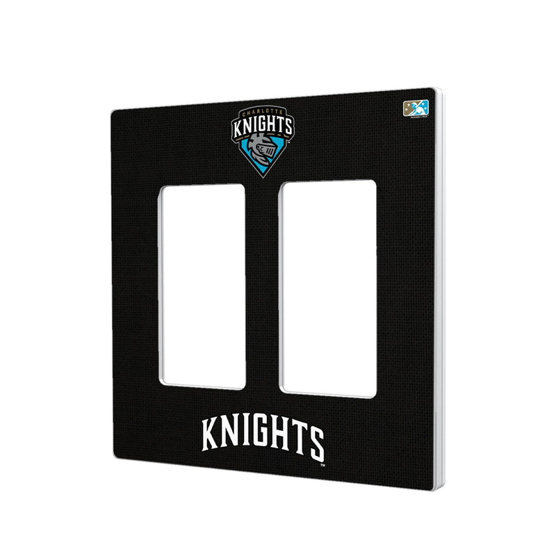 Charlotte Knights Solid Hidden-Screw Light Switch Plate - Double Rocker