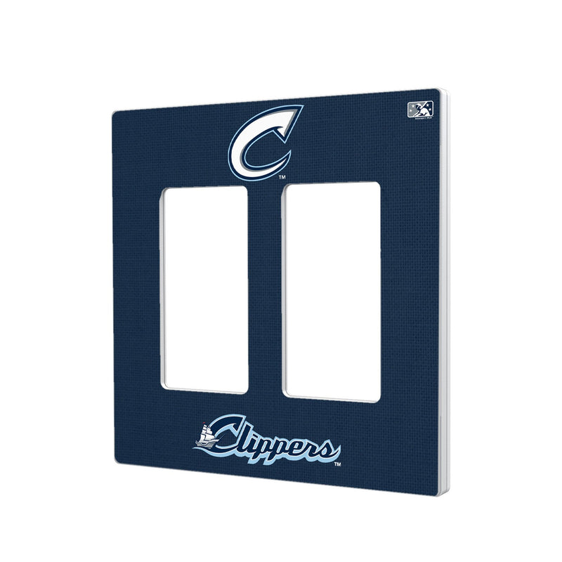 Columbus Clippers Solid Hidden-Screw Light Switch Plate - Double Rocker