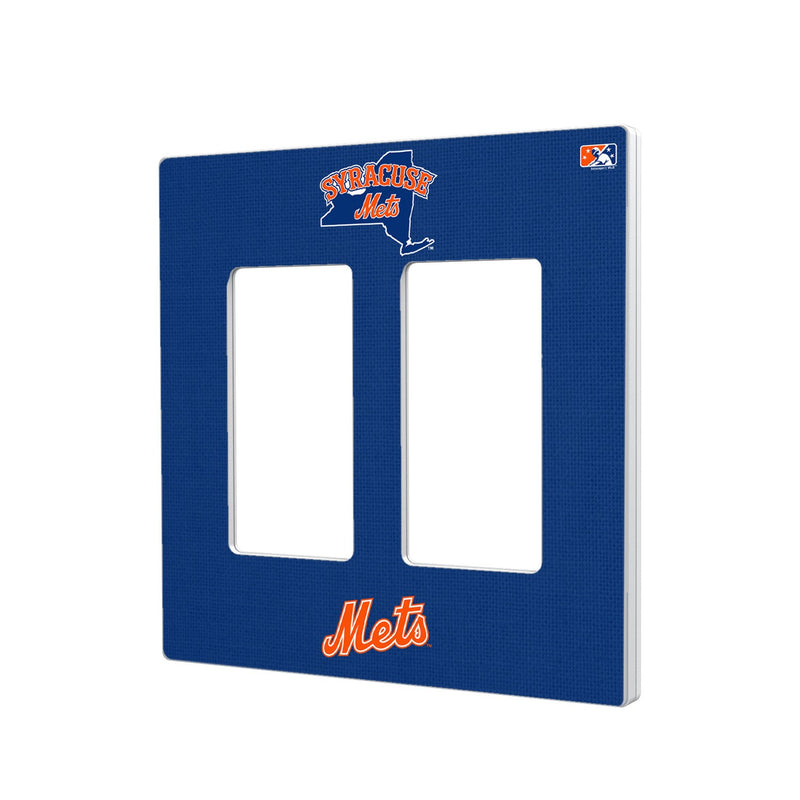 Syracuse Mets Solid Hidden-Screw Light Switch Plate - Double Rocker