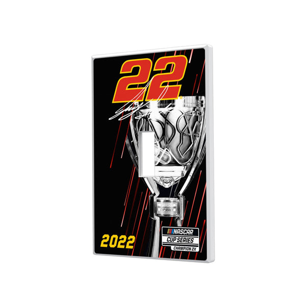 Joey Logano Penske 22 2022 NASCAR Champ Hidden-Screw Light Switch Plate - Single Toggle