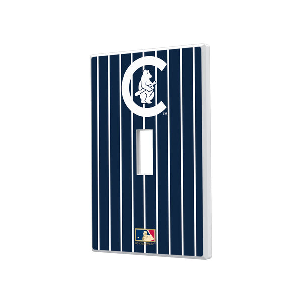 Chicago Cubs Home 1911-1912 - Cooperstown Collection Pinstripe Hidden-Screw Light Switch Plate - Single Toggle