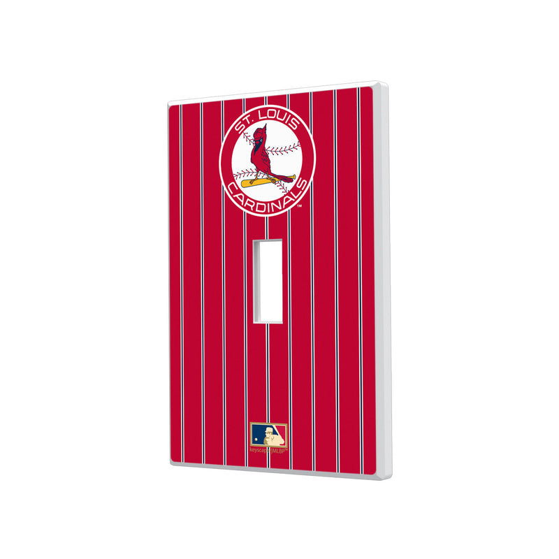 St Louis Cardinals 1966-1997 - Cooperstown Collection Pinstripe Hidden-Screw Light Switch Plate - Single Toggle