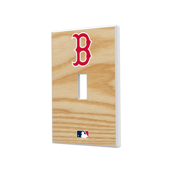 Boston Red Sox Wood Bat Hidden-Screw Light Switch Plate