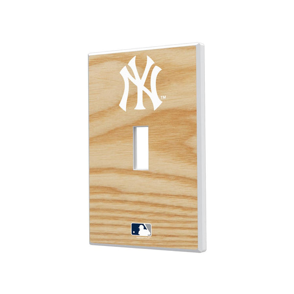 New York Yankees Wood Bat Hidden-Screw Light Switch Plate