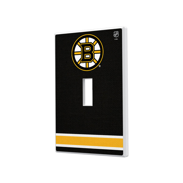 Boston Bruins Stripe Hidden-Screw Light Switch Plate - Single Toggle